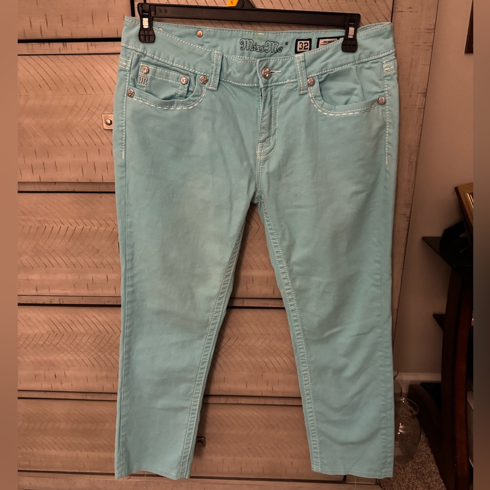 Miss Me Aqua Blue Skinny Jeans - Picture 9 of 10